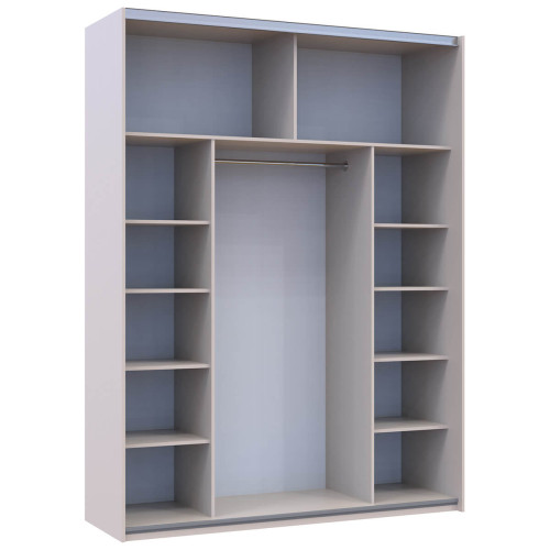 Фото шафи-купе 2 Скла G-КАЙЗЕР ДОРОС (DOROS) 180х60х240 кашемір / білий – вигляд збоку наповнення