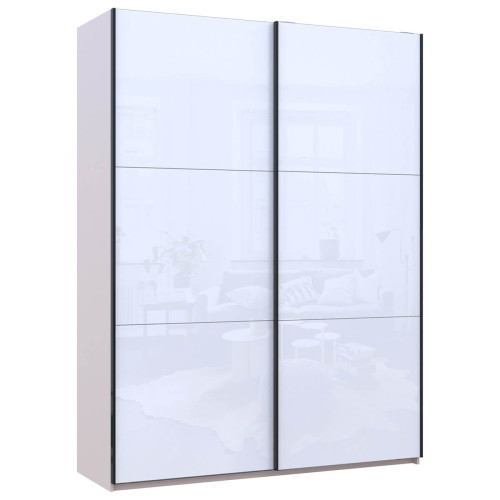 Фото шафи-купе 2 Скла G-КАЙЗЕР ДОРОС (DOROS) 180х60х240 кашемір / білий – вигляд збоку