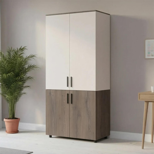 Фото шафи ТОРН 2 ДСП штанга ДОРОС (DOROS) кремона канноло / кашемір в інтер'єрі