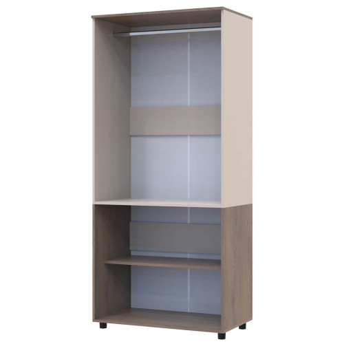 Фото шафи ТОРН 2 ДСП штанга ДОРОС (DOROS) кремона канноло / кашемір – вигляд збоку наповнення