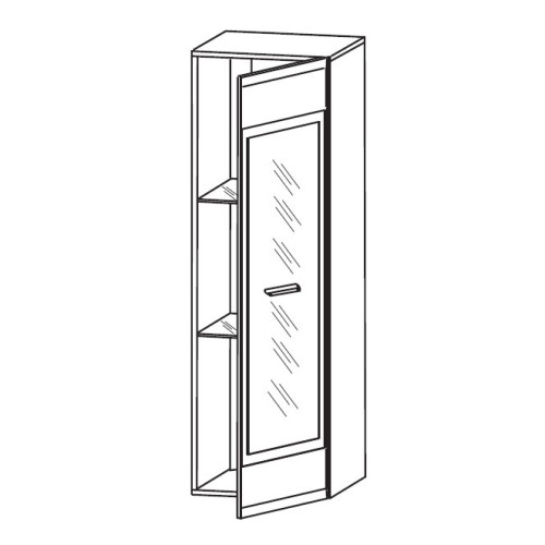 На фото схема навісної вітрини ВУШЕР SFW1W Гербор з відкриванням вправо