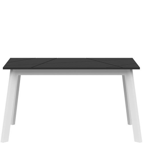 Фото розкладного обіднього столу FORN STO BRW білий / чорний – вигляд спереду
