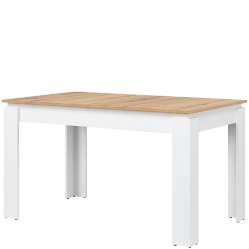 Фото обіднього столу ST06 LIVEO BOGFRAN білий / дуб евок – вигляд збоку