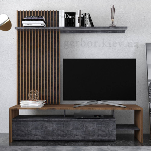 Фото вітальні НЕО 2 Гербор у кольорі дуб ліворно / бетон темний