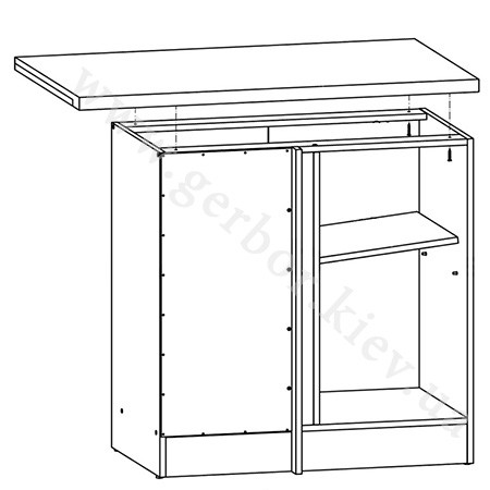 Фото кутової лівої тумби JUNONA LINE DNW/100/82L ZBL BRW сонома – схема наповнення