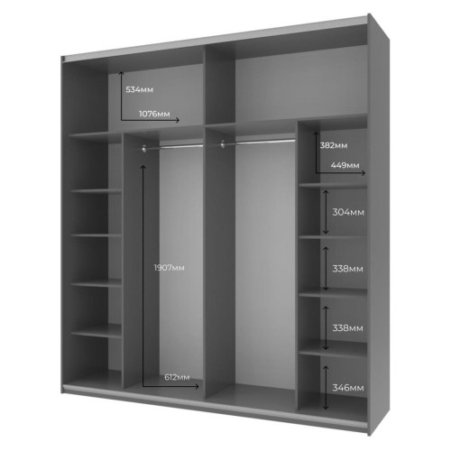 G-КАЙЗЕР Шафа-купе 2 ДСП / 3 частини ДОРОС (DOROS) 220х60х240