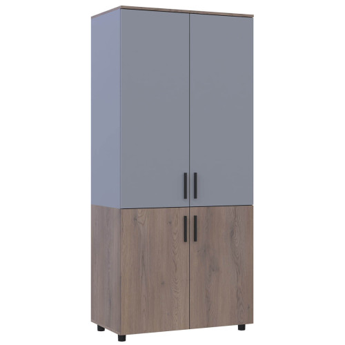 Фото шафи ТОРН 2 ДСП штанга ДОРОС (DOROS) кремона канноло / сірий – вигляд збоку