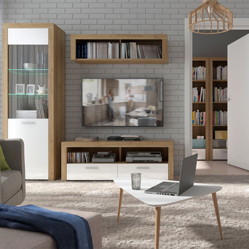 Фото полки BALDER SFW/120 BRW в интерьере гостиной