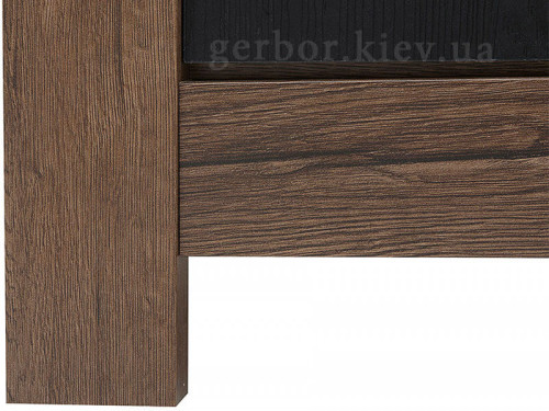 Фото комоду KOM2D3S БЕЛЕН Гербор дуб травіата / дуб болотний коричневий — ніжка