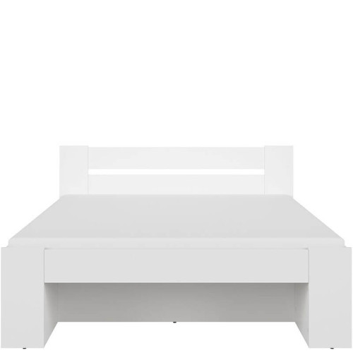 Фото белой кровати NEPO PLUS LOZ3S/160 BRW с матрасом – вид спереди