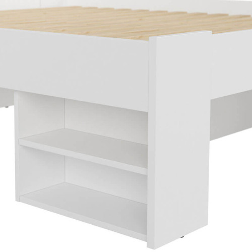 Фото белой кровати NEPO PLUS LOZ3S/160 BRW  – опора с  полкой