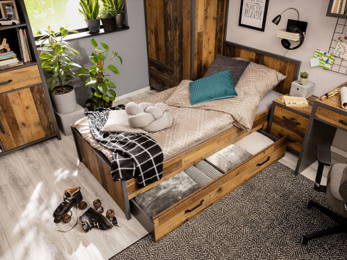 Фото детской WESTON BRW сосна old style / матера – кровать с ящиком