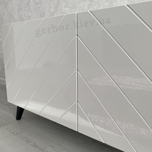 Фото тумби ТВ 200 ABETO CAMA MEBLE білий / білий глянець від покупця – фасад