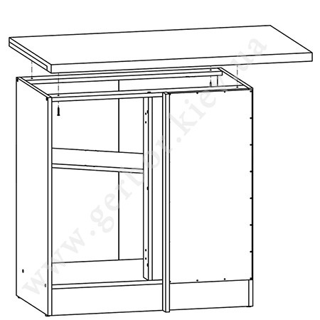 Фото кутової правої тумби JUNONA LINE DNW/100/82P ZBL BRW сонома – схема наповнення