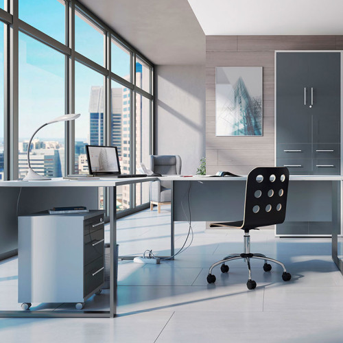 Фото мобильной тумбочки OFFICE LUX KON3S BRW в интерьере офиса