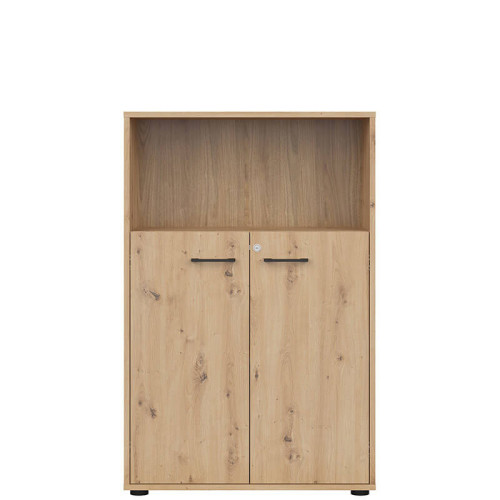 Фото тумбы с замком SPACE OFFICE REG2D/120/Z BRW – вид спереди