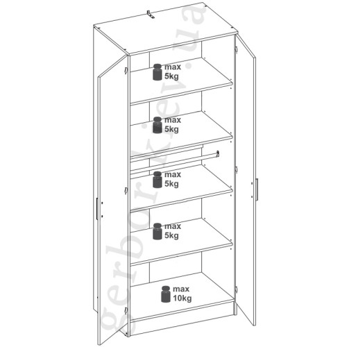 Фото комбінованої шафи MONTANA MT01/MT05 LIVEO BOGFRAN – схема з наповненням та навантаженнями