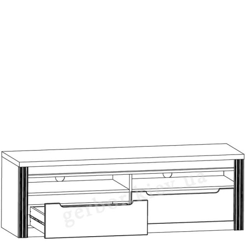 Фото вітальні СОЛОМІЯ БРВ (ВМК) – схема наповнення тумби ТВ