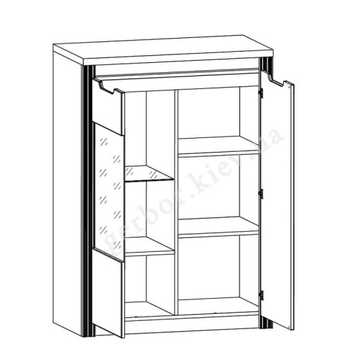 Фото вітальні СОЛОМІЯ БРВ (ВМК) – схема наповнення низької вітрини