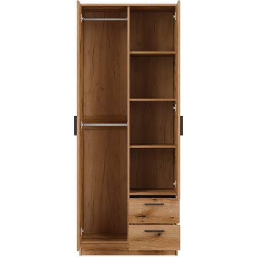 Фото шафи із дзеркалом MONTANA MT02 LIVEO BOGFRAN (дуб евок) – вигляд спереду наповнення