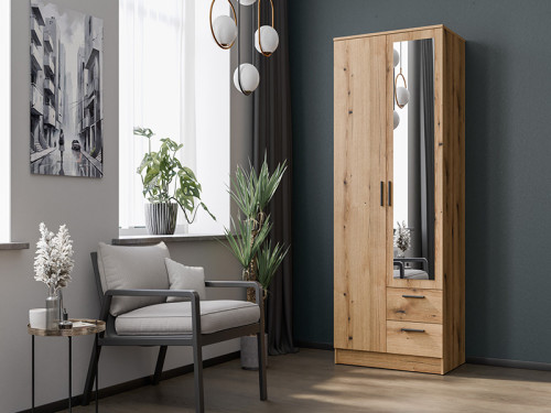 Фото шафи із дзеркалом MONTANA MT02 LIVEO BOGFRAN (дуб евок) в інтер'єрі