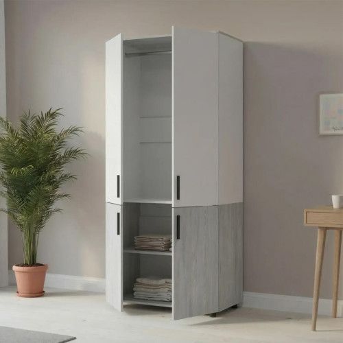 Фото наповнення шафи ТОРН 2 ДСП штанга ДОРОС (DOROS) сосна натті / білий в інтер'єрі