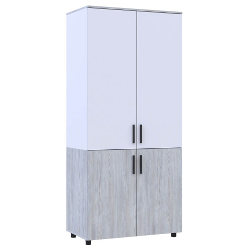 Фото шафи ТОРН 2 ДСП штанга ДОРОС (DOROS) сосна натті / білий – вигляд збоку