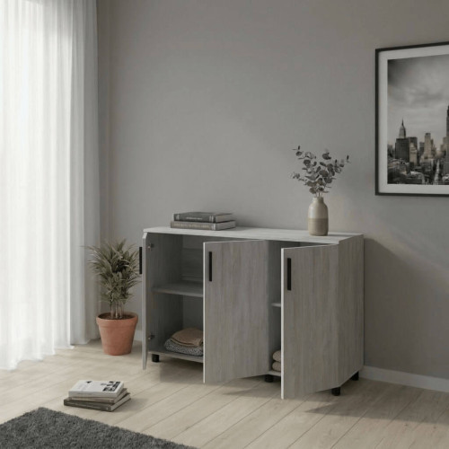 Фото тумби ТОРН 3 ДСП ДОРОС (DOROS) сосна натті в інтер'єрі – наповнення