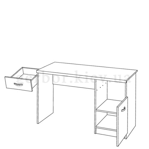На фото схема письменнного стола BIU 1D1S/120 TOP-MIX VMV Holding