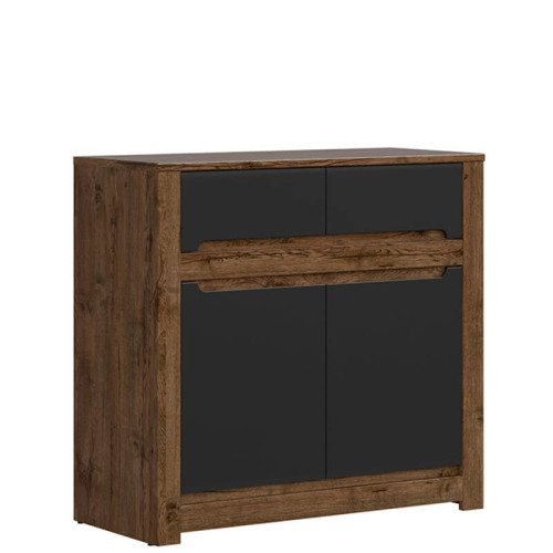 Фото тумбы RUSO KOM2D2S BRW дуб апрель / черный