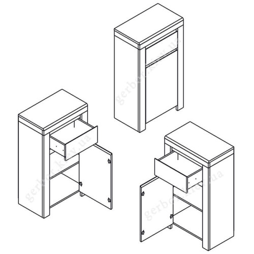 На фото схеми тумби передпокою РІКО Гербор