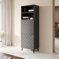 ABETO CAMA MEBLE Стелаж 60 графіт / графіт глянець ABETO CAMA MEBLE Стелаж 60 графіт / графіт глянець