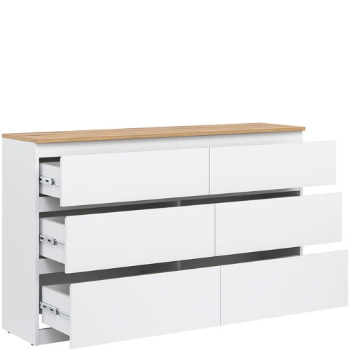 Фото їдальні REMI LIVEO BOGFRAN – наповнення комоду білий / дуб евок