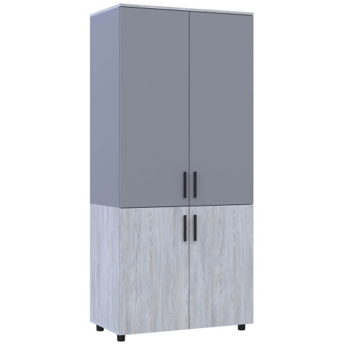 Фото шафи ТОРН 2 ДСП штанга ДОРОС (DOROS) сосна натті / сірий – вигляд збоку