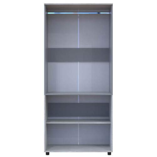 Фото шафи ТОРН 2 ДСП штанга ДОРОС (DOROS) сосна натті / сірий – вигляд спереду наповнення