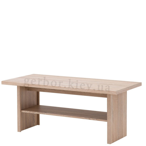 На фото вид сбоку журнального столика LAWA 115 TOP-MIX VMV Holding дуб сонома