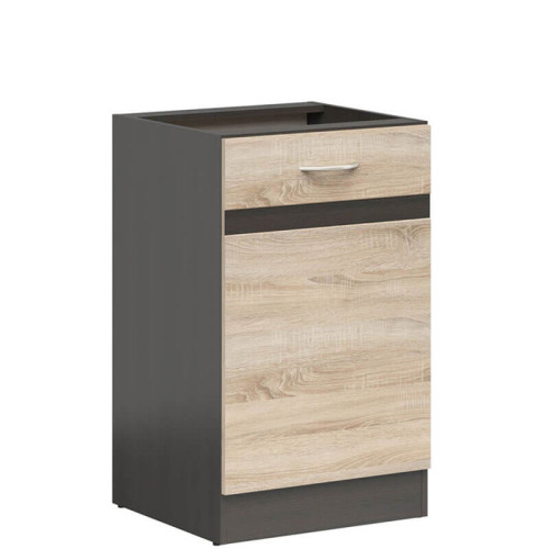 Фото лівої тумби JUNONA LINE D1D/50/82L BBL BRW сонома – вигляд збоку