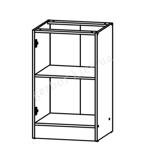 Фото лівої тумби JUNONA LINE D1D/50/82L BBL BRW сонома – схема наповнення