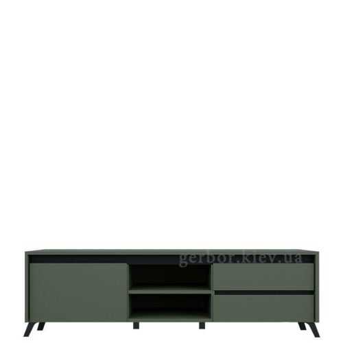 Фото тумби ТВ ЛАУНДЖ RTV1K2So БРВ (ВМК) зелений димчастий / чорний