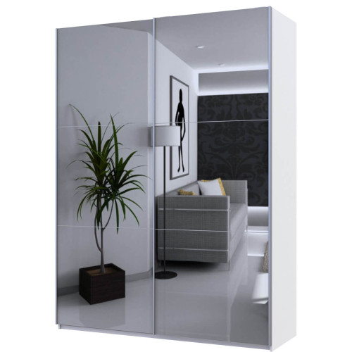 Фото шафи-купе 2 Дзеркала G-КАЙЗЕР ДОРОС (DOROS) білий 180х60х240