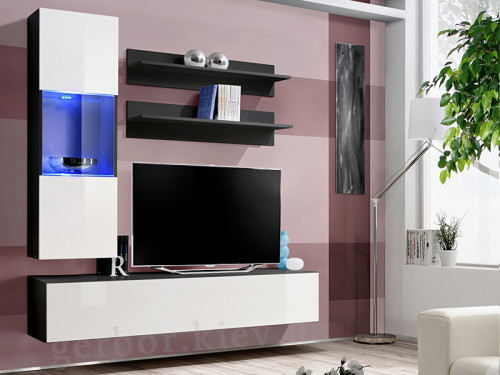 Фото гостиной FLY H3 ZW ASM MEBLE черный / белый глянец