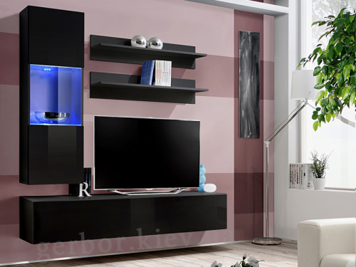 Фото гостиной FLY H3 ZZ ASM MEBLE черный / черный глянец