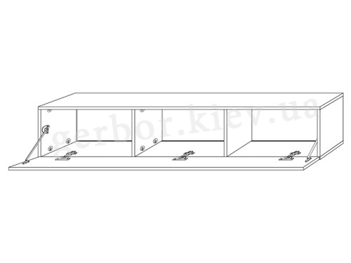 На фото схема тумбы ТВ гостиной FLY H3 ASM MEBLE