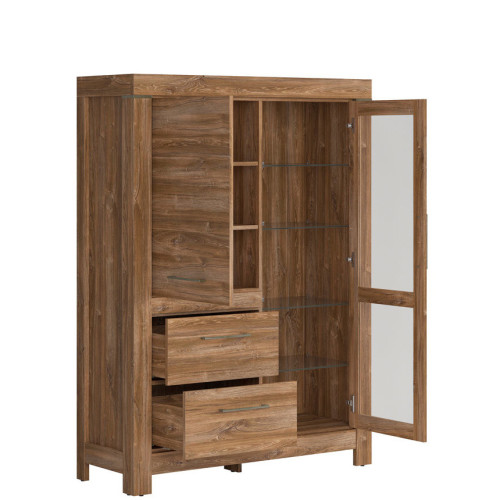 Фото наполнения витрины GENT REG1W1D2S/16/12 BRW дуб стирлинг