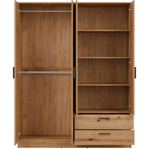 Фото шафи із дзеркалами MONTANA MT04 LIVEO BOGFRAN (дуб евок) – вигляд спереду наповнення