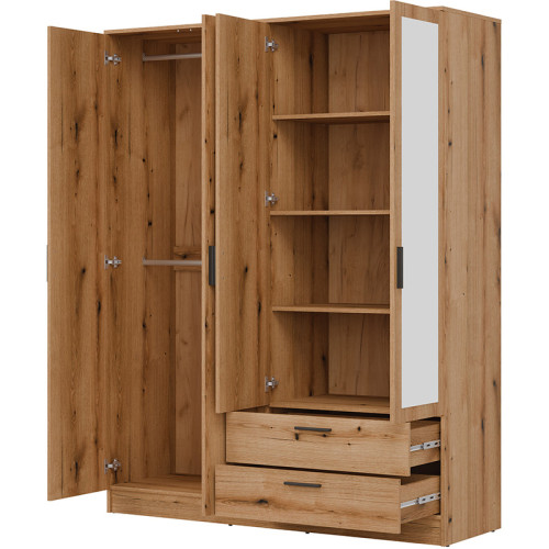 Фото шафи із дзеркалами MONTANA MT04 LIVEO BOGFRAN (дуб евок) – вигляд з правого боку наповнення