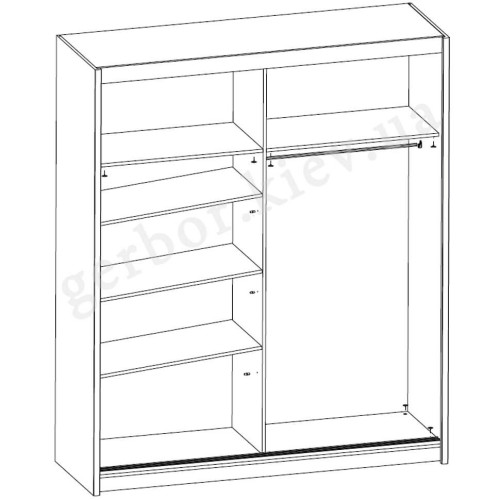 Фото спальні БЛАНШ БРВ (ВМК) – схема наповнення шафи-купе