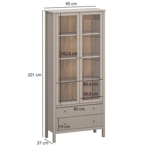 Фото вітальні KLEO MEBELBOS – розміри дводверної вітрини