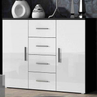 UNI CAMA MEBLE Комод черный / белый глянец UNI CAMA MEBLE Комод черный / белый глянец