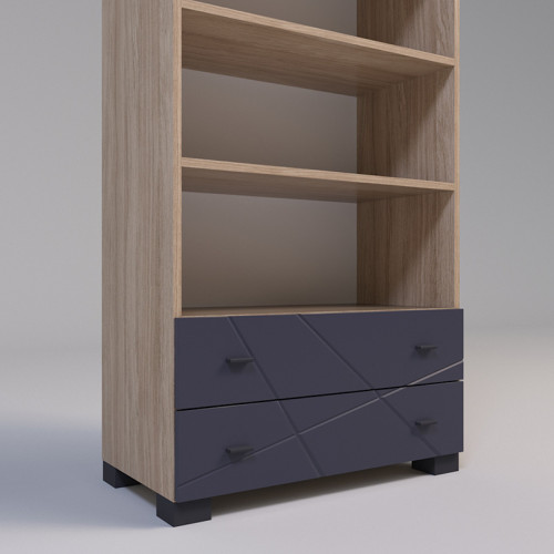 На фото стеллаж Х-СКАУТ Х-03 Санти дуб каменный / графит